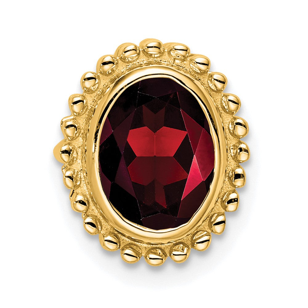 14K Gelbgold Oval Granat Kette Anhänger