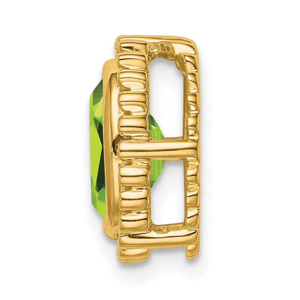 10K Gelbgold Oval Peridot Kette Anhänger