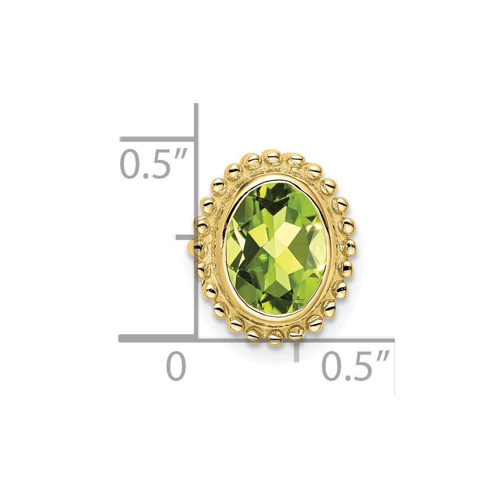 10K Gelbgold Oval Peridot Kette Anhänger