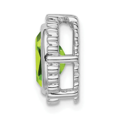14K Weißgold Oval Peridot Kette Anhänger