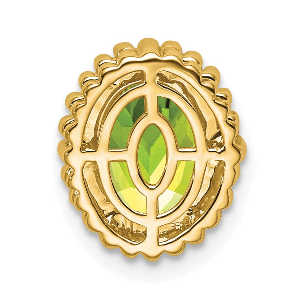 14K Gelbgold Oval Peridot Kette Anhänger