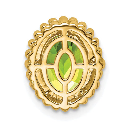 14K Gelbgold Oval Peridot Kette Anhänger