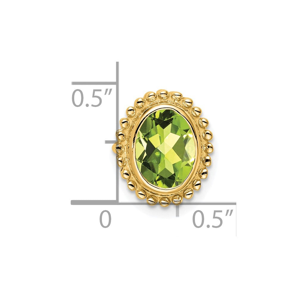 14K Gelbgold Oval Peridot Kette Anhänger
