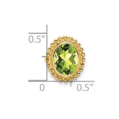 14K Gelbgold Oval Peridot Kette Anhänger