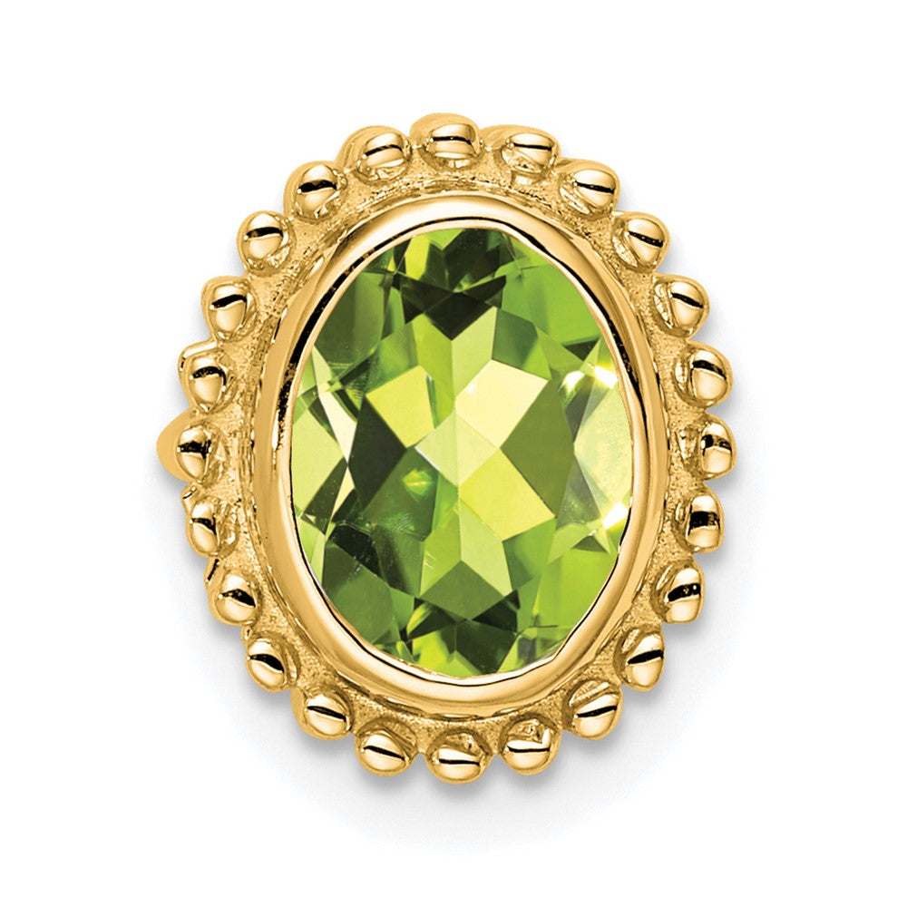 14K Gelbgold Oval Peridot Kette Anhänger