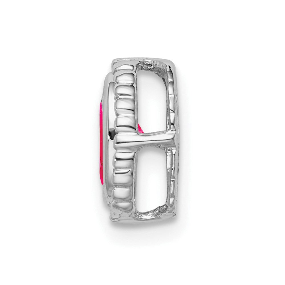 14K Weißgold Oval Rubin Kette Anhänger