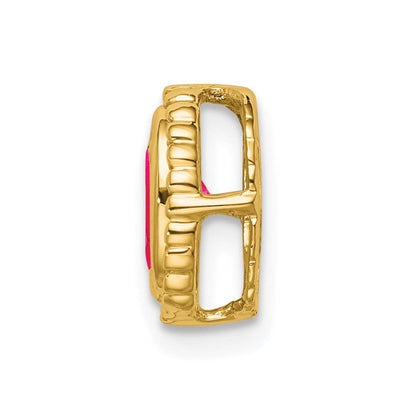 14K Gelbgold Oval Rubin Kette Anhänger