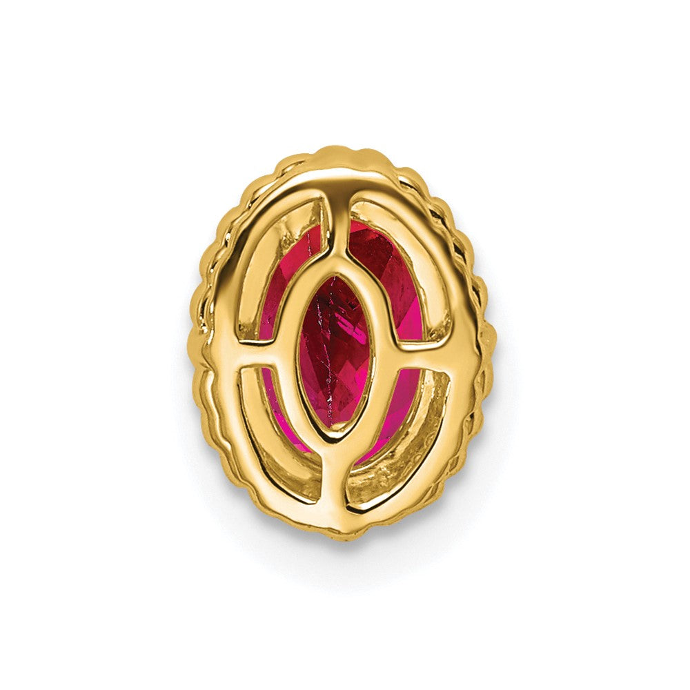 14K Gelbgold Oval Rubin Kette Anhänger