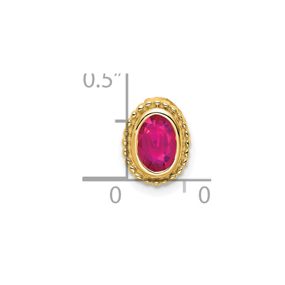 14K Gelbgold Oval Rubin Kette Anhänger