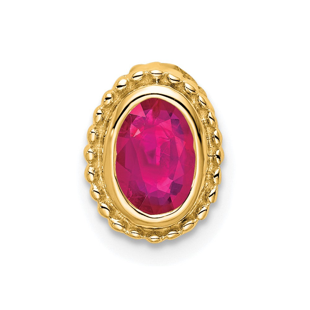14K Gelbgold Oval Rubin Kette Anhänger