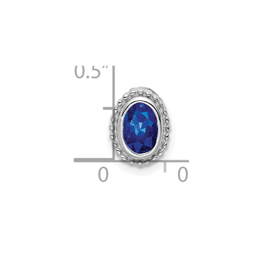 14K Weißgold Oval Saphir Kette Anhänger