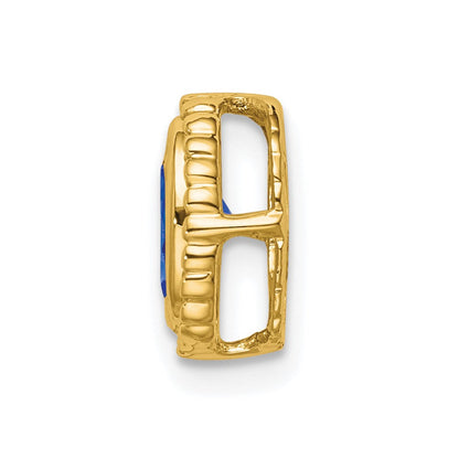 14K Gelbgold Oval Saphir Kette Anhänger
