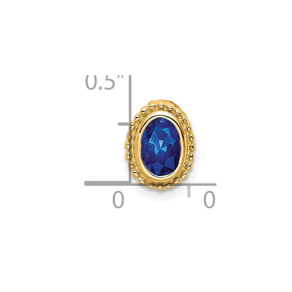 14K Gelbgold Oval Saphir Kette Anhänger