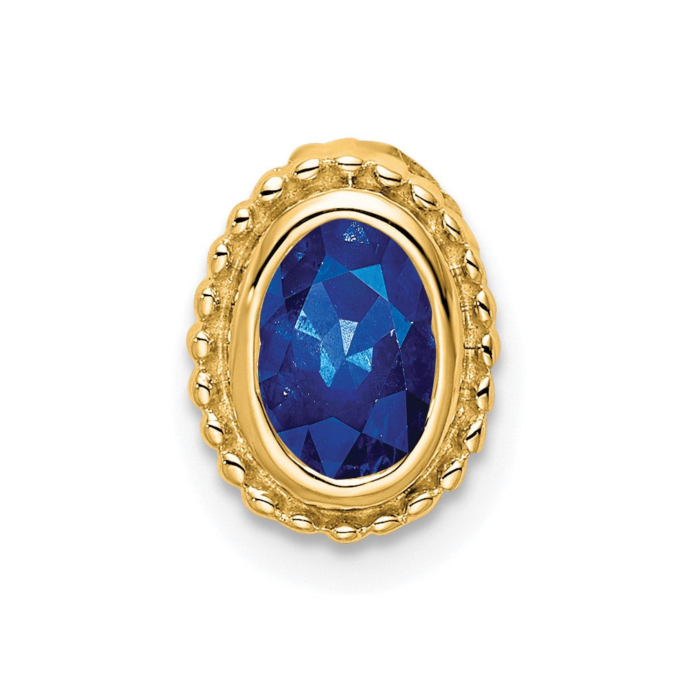 14K Gelbgold Oval Saphir Kette Anhänger