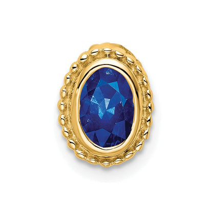14K Gelbgold Oval Saphir Kette Anhänger