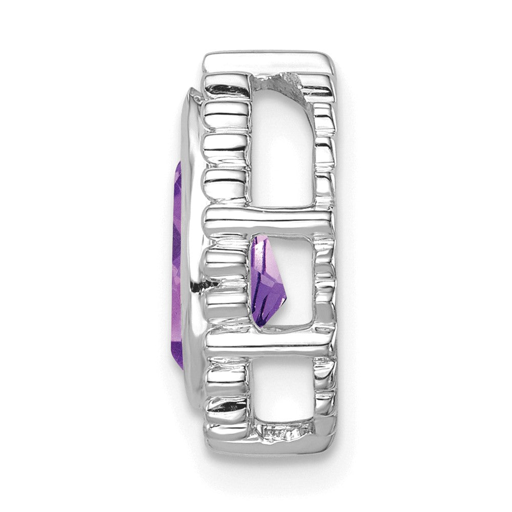 14K Weißgold Tropfen Amethyst Kette Anhänger