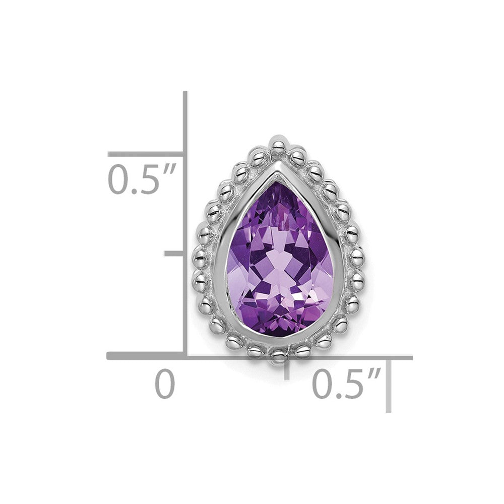 14K Weißgold Tropfen Amethyst Kette Anhänger