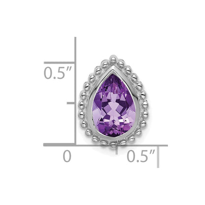 14K Weißgold Tropfen Amethyst Kette Anhänger