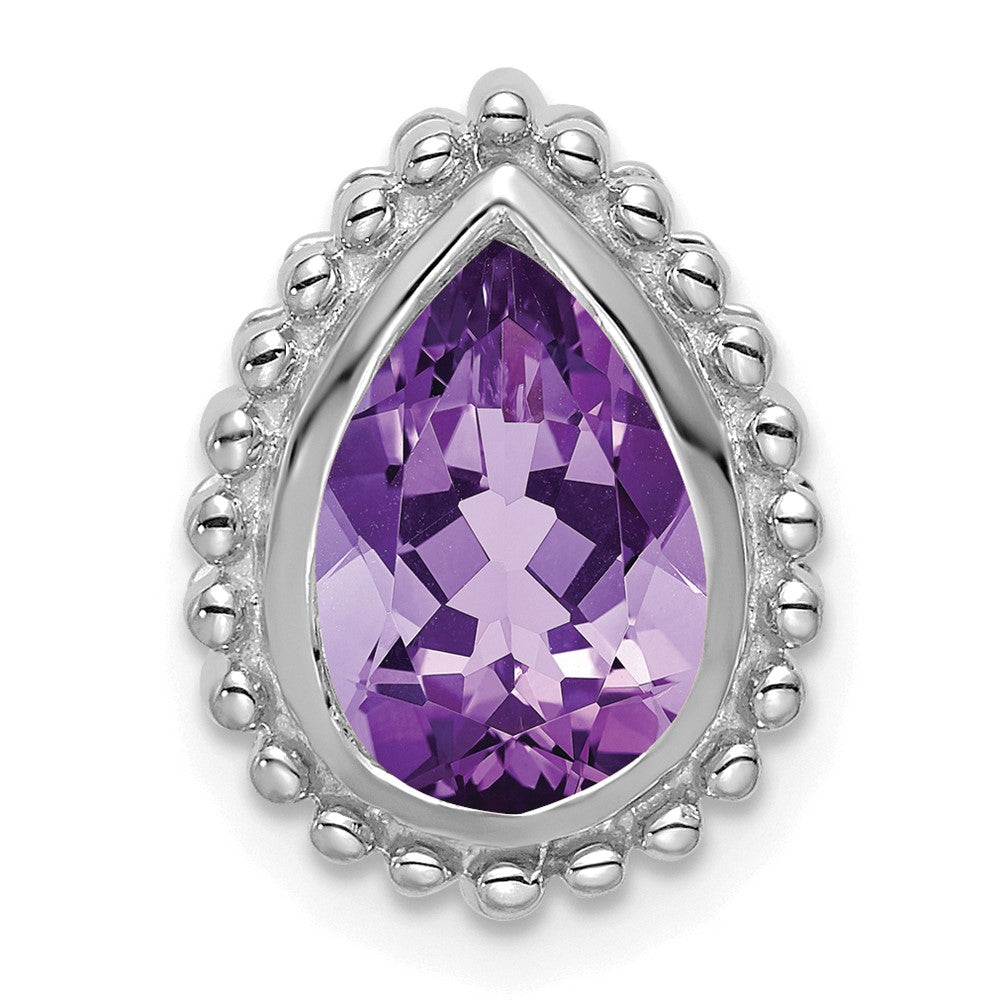14K Weißgold Tropfen Amethyst Kette Anhänger