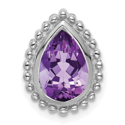 14K Weißgold Tropfen Amethyst Kette Anhänger