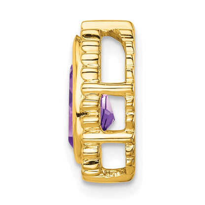 14K Gelbgold Tropfen Amethyst Kette Anhänger
