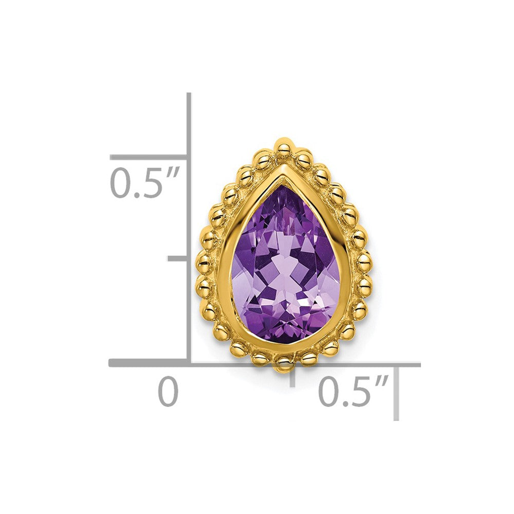 14K Gelbgold Tropfen Amethyst Kette Anhänger