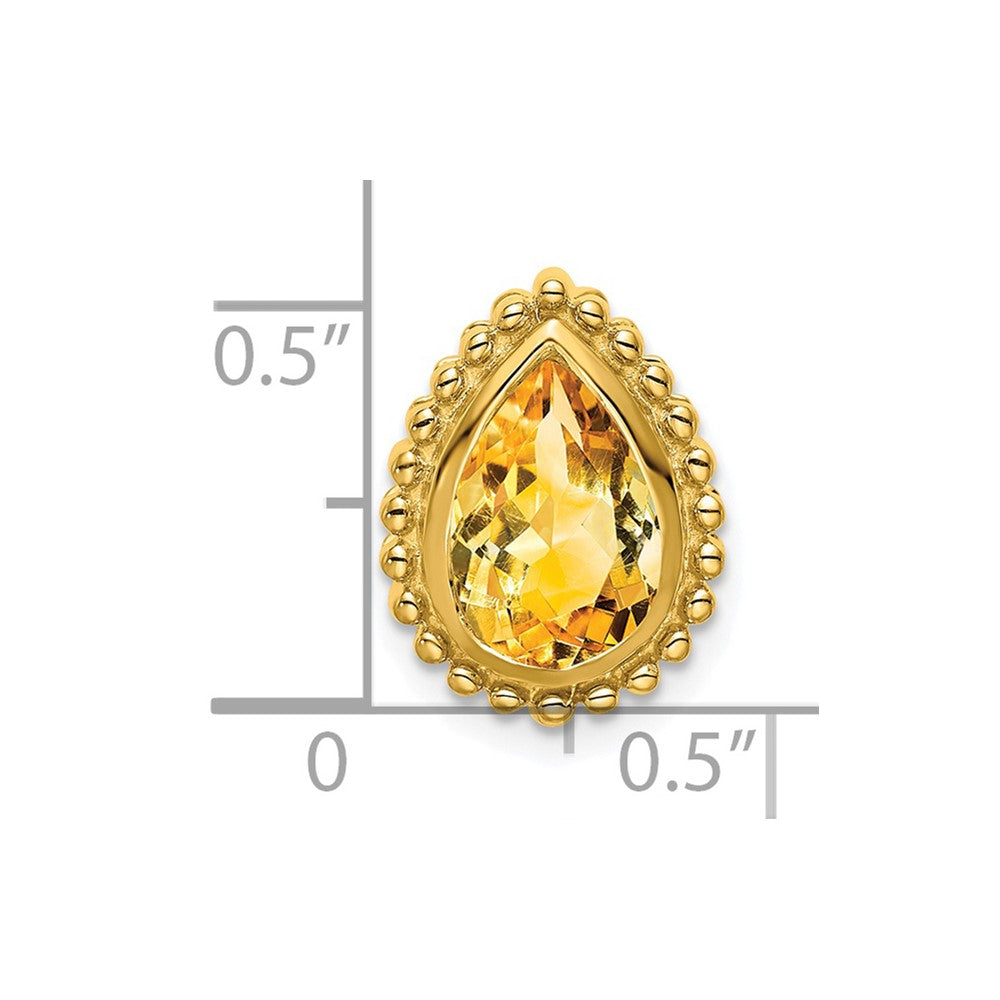14K Gelbgold Tropfen Citrin Kette Anhänger