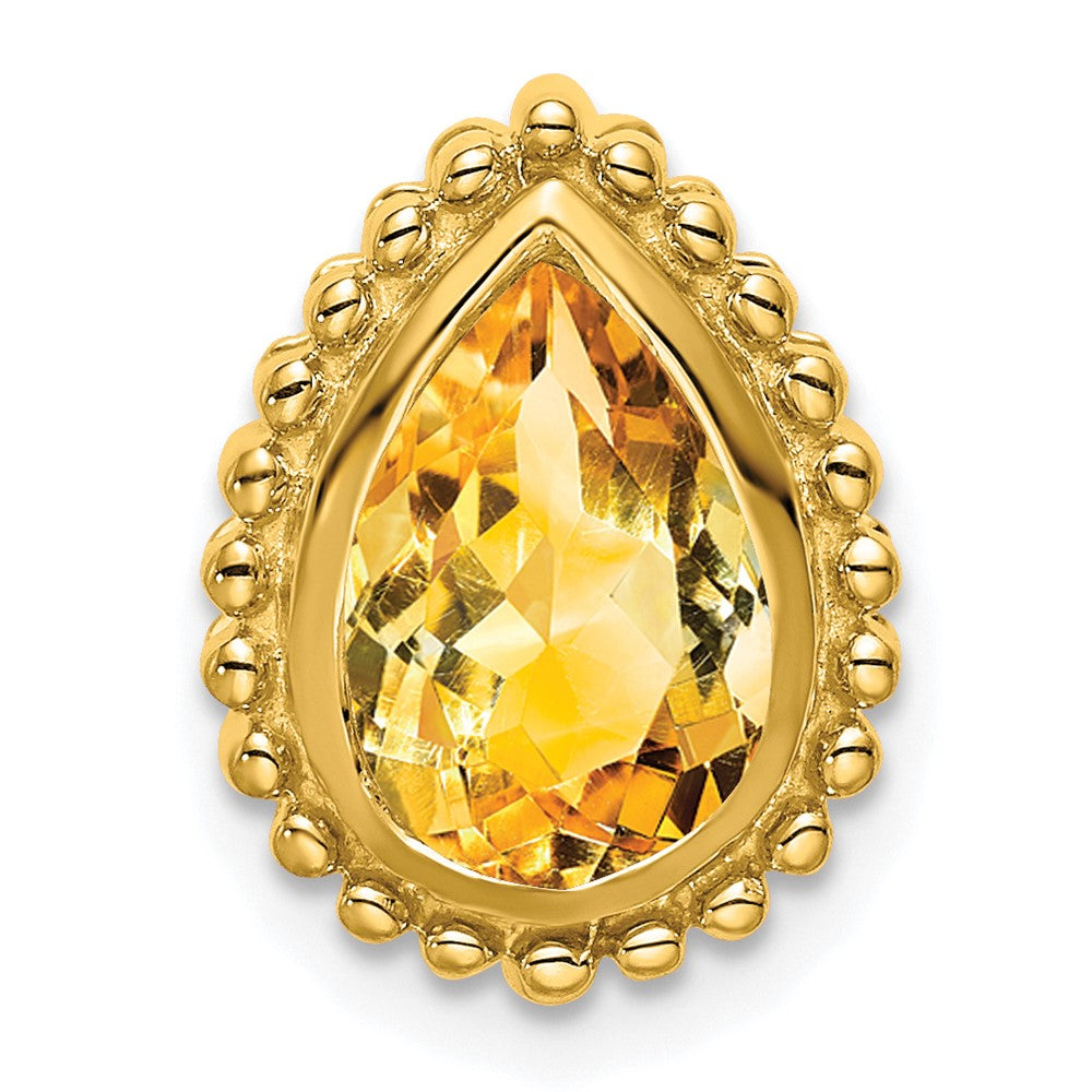 14K Gelbgold Tropfen Citrin Kette Anhänger