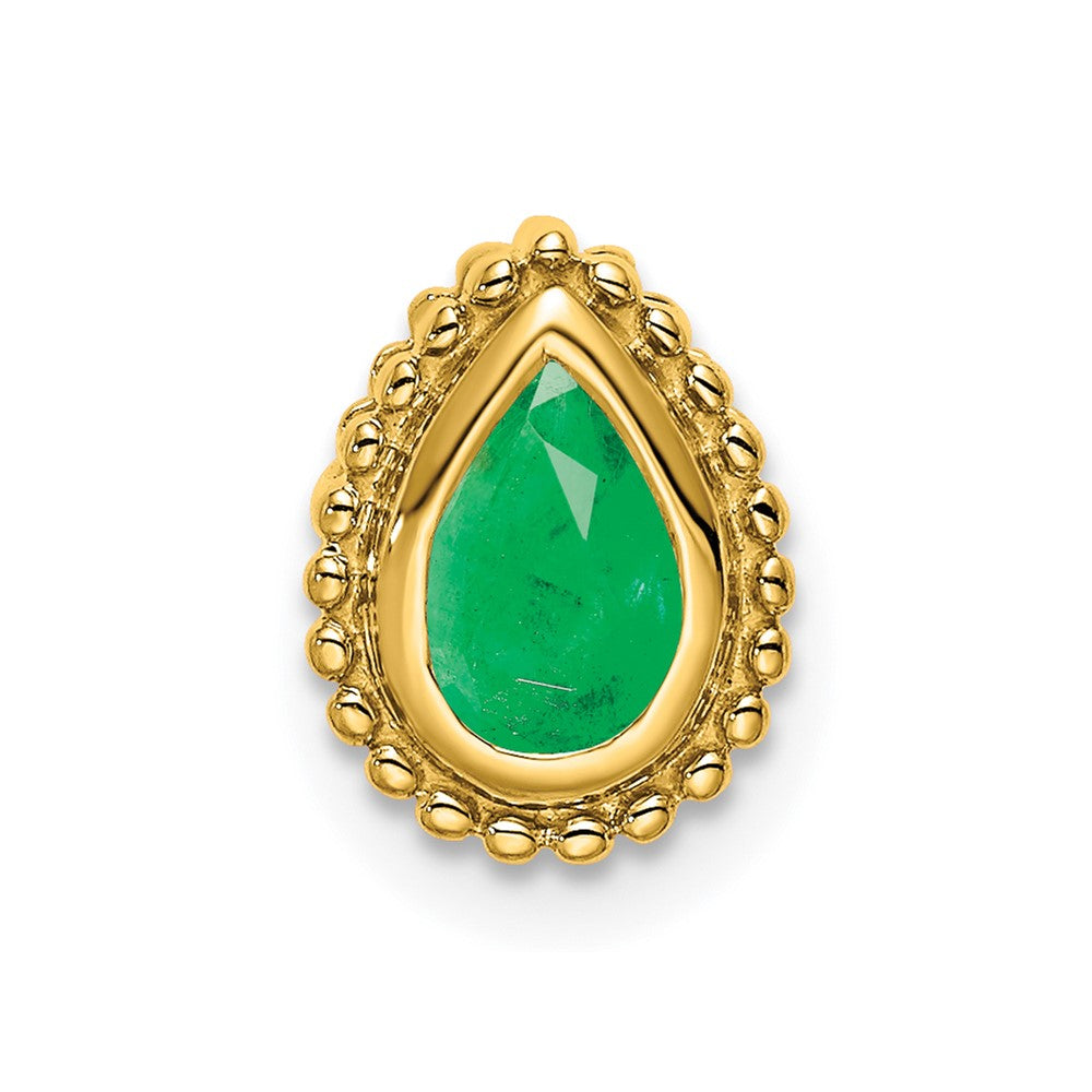 14K Gelbgold Tropfen Smaragd Kette Anhänger