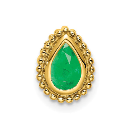 14K Gelbgold Tropfen Smaragd Kette Anhänger