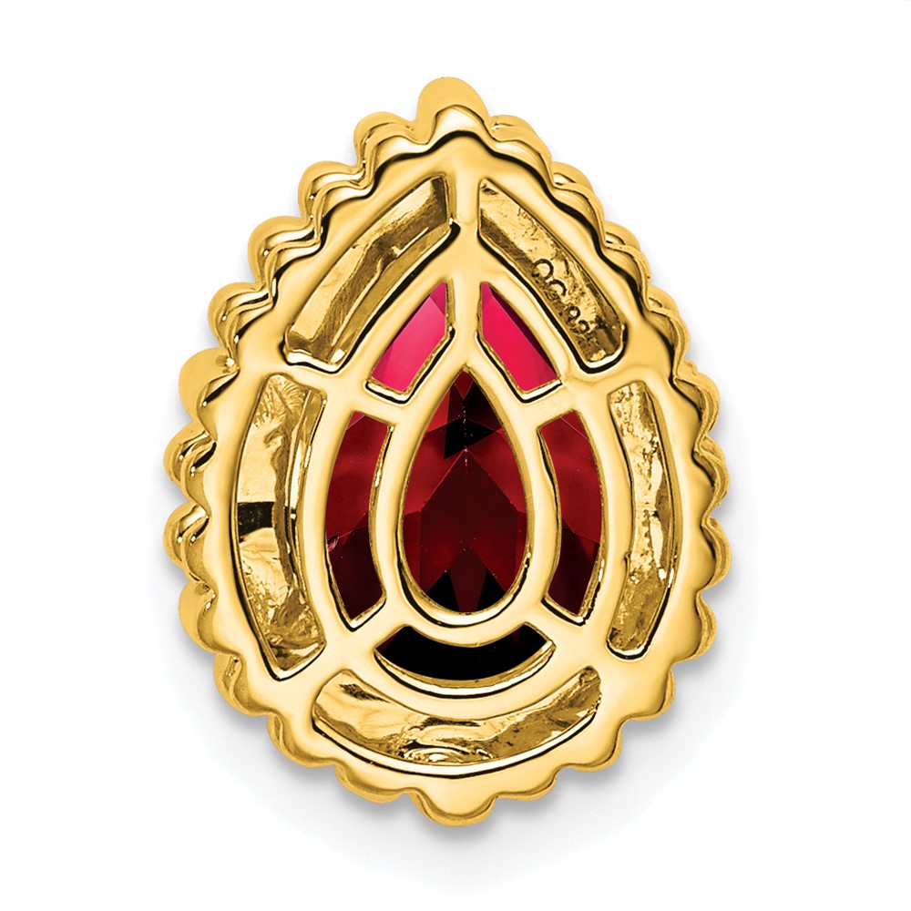 14K Gelbgold Tropfen Granat Kette Anhänger