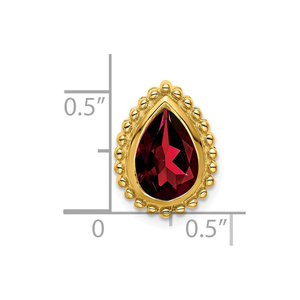 14K Gelbgold Tropfen Granat Kette Anhänger