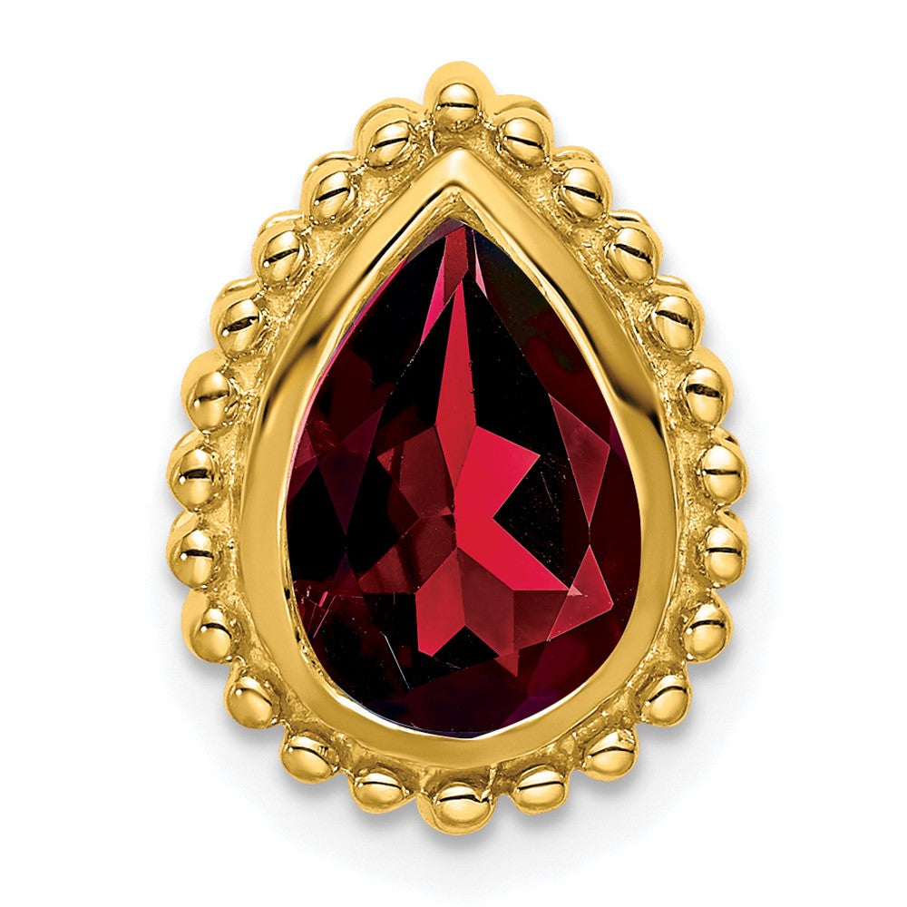 14K Gelbgold Tropfen Granat Kette Anhänger