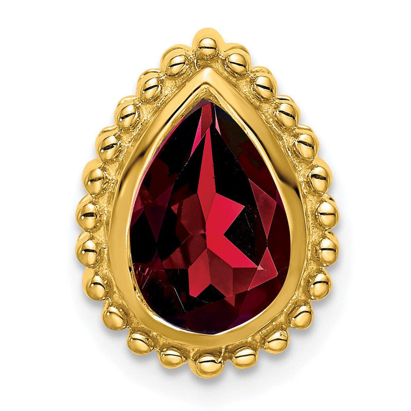 14K Gelbgold Tropfen Granat Kette Anhänger