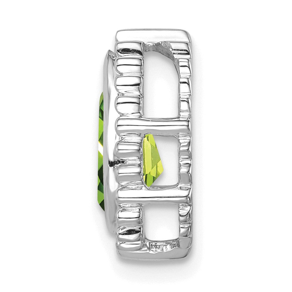 14K Weißgold Tropfen Peridot Kette Anhänger