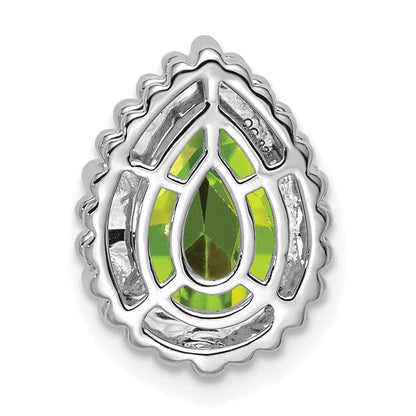14K Weißgold Tropfen Peridot Kette Anhänger