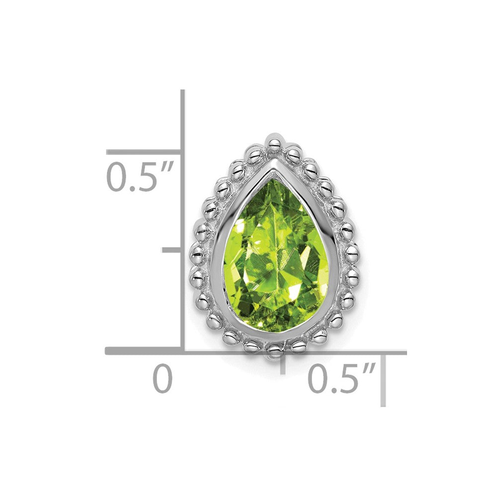 14K Weißgold Tropfen Peridot Kette Anhänger