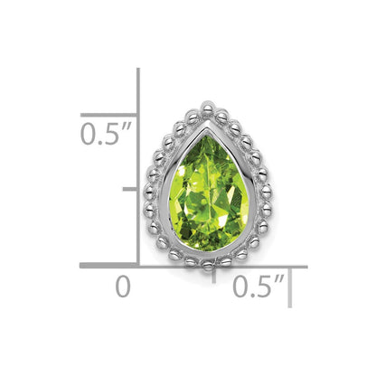 14K Weißgold Tropfen Peridot Kette Anhänger