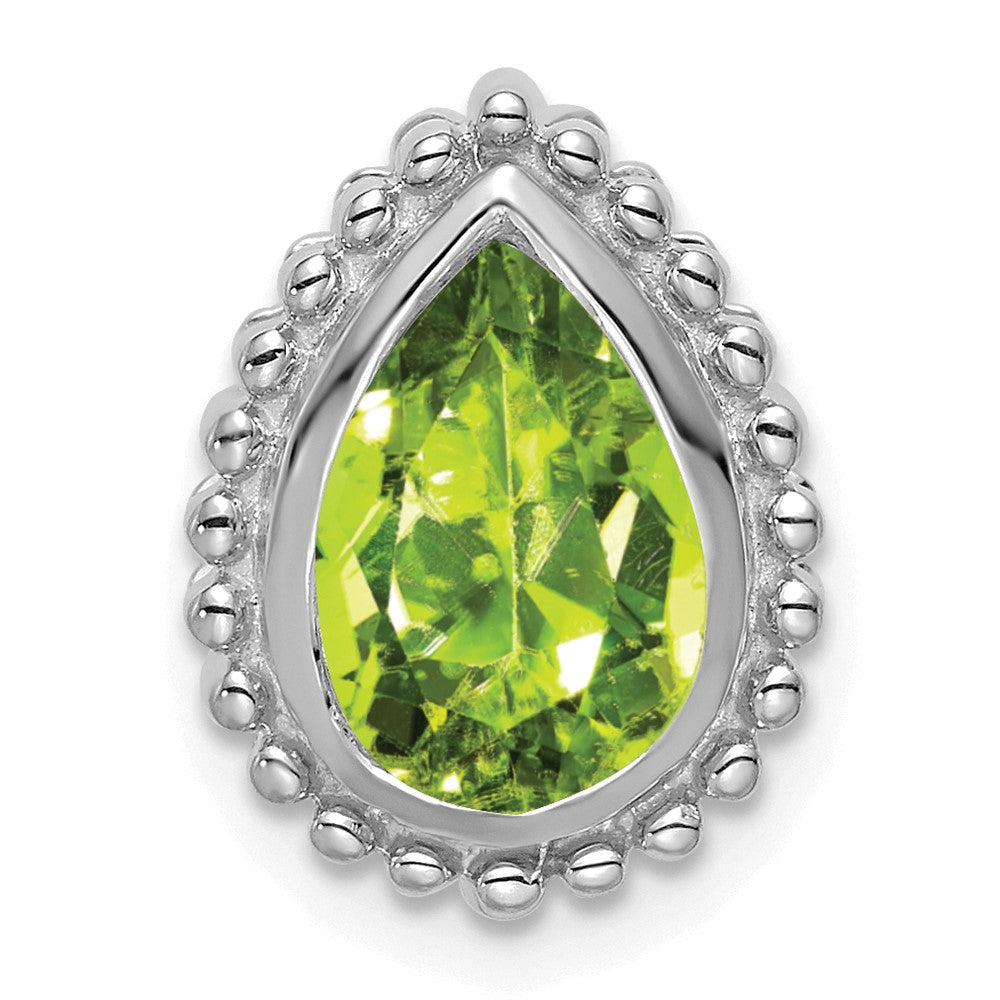 14K Weißgold Tropfen Peridot Kette Anhänger