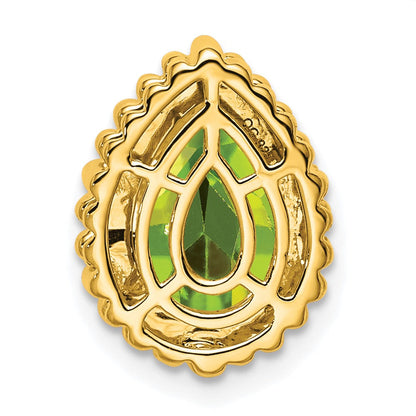 14K Gelbgold Tropfen Peridot Kette Anhänger