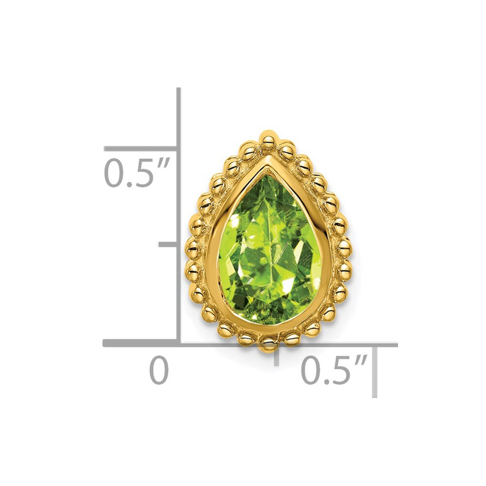 14K Gelbgold Tropfen Peridot Kette Anhänger