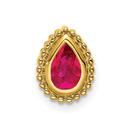 14K Gelbgold Tropfen Rubin Kette Anhänger