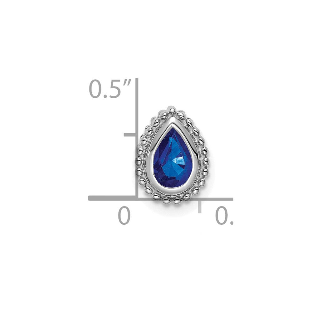 14K Weißgold Tropfen Saphir Kette Anhänger