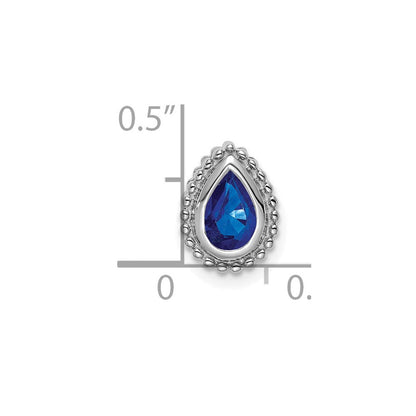 14K Weißgold Tropfen Saphir Kette Anhänger