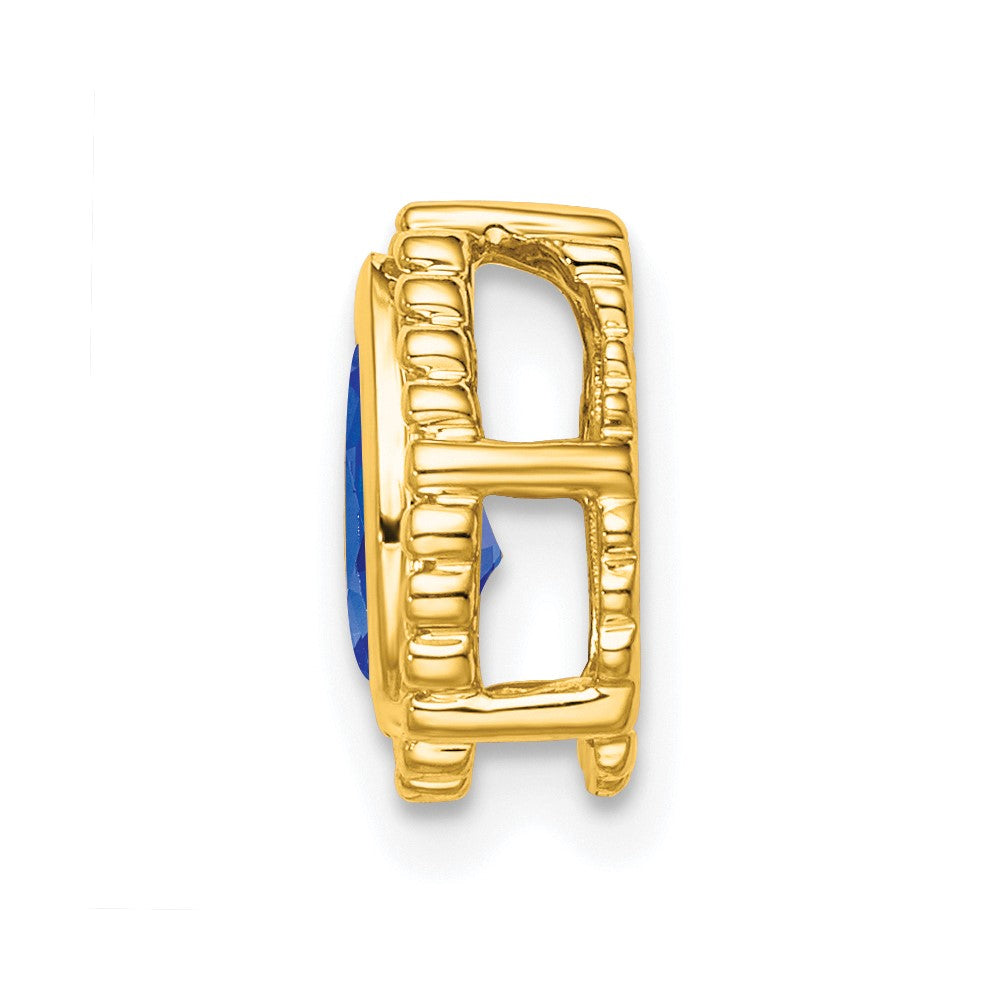 14K Gelbgold Tropfen Saphir Kette Anhänger