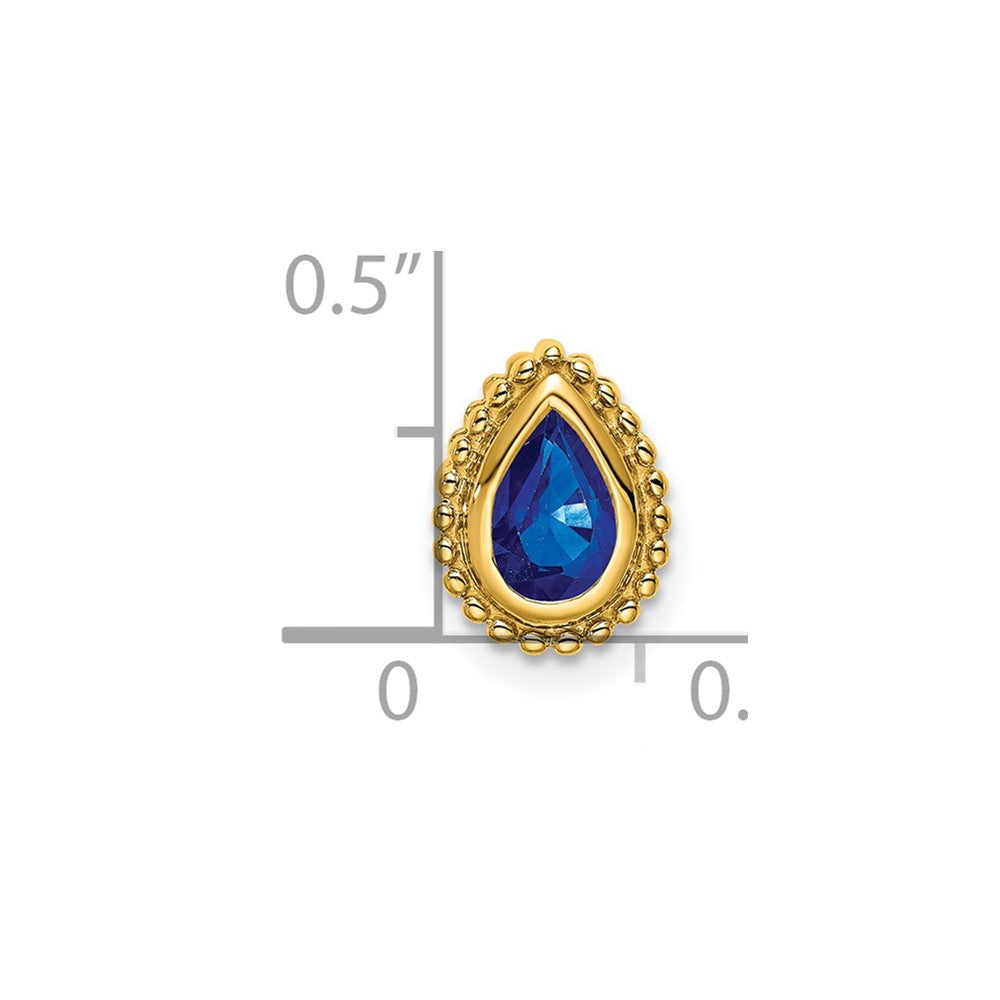 14K Gelbgold Tropfen Saphir Kette Anhänger