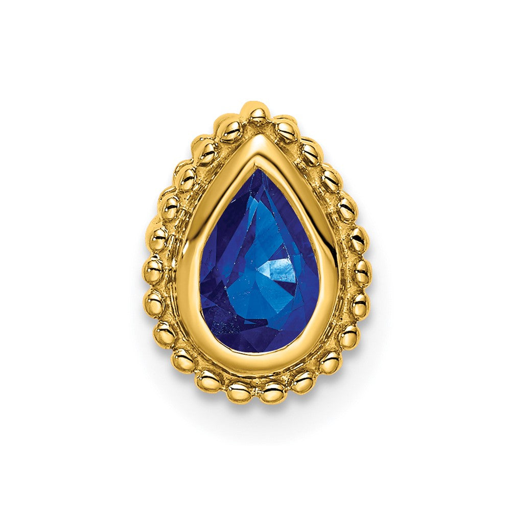 14K Gelbgold Tropfen Saphir Kette Anhänger