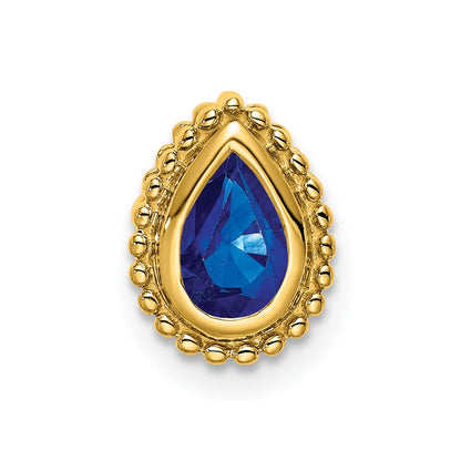 14K Gelbgold Tropfen Saphir Kette Anhänger