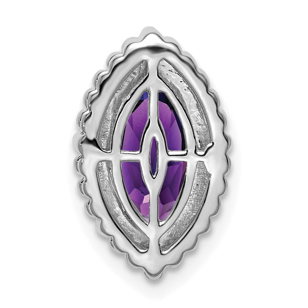 14K Weißgold Marquise Amethyst Kette Anhänger