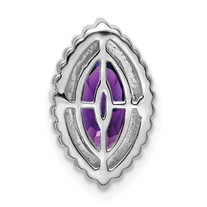 14K Weißgold Marquise Amethyst Kette Anhänger